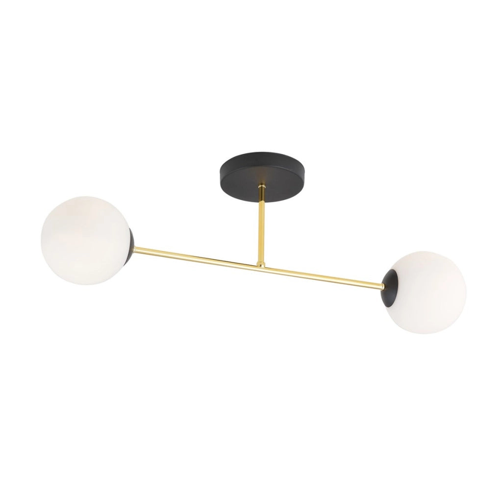 Lampada a sospensione MAGNUM in oro e vetro opalino