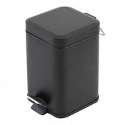 Pattumiera da Bagno a Pedale Quadrata Piccola in Acciaio Cestino Rifiuti 3 Lt Colore: Nero