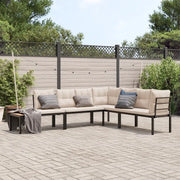 vidaXL Set Panche Giardino Cuscini 4pz Nero Acciaio Verniciato Polvere