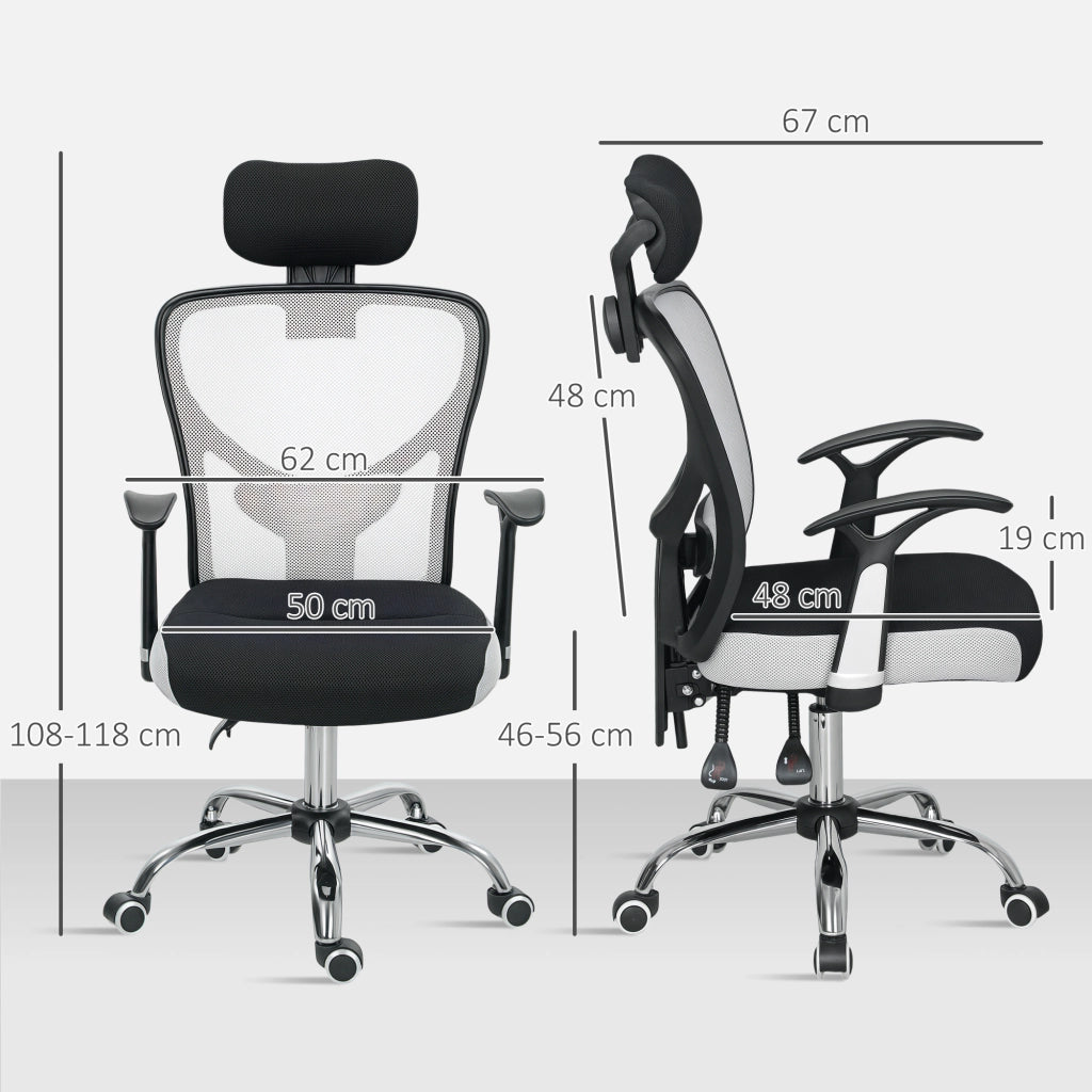Sedia da ufficio girevole con schienale reclinabile ¨C zephmum ¨C grigio