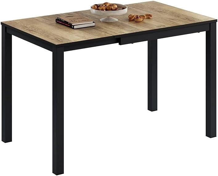 Tavolo da pranzo Granny, Rovere rustico/antracite, 120 x 70 cm Estensibile