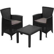 SET RATTAN BALCONY FOREST PROGARDEN - PP ANTRACITE CF= PZ 3 + CUSCINI