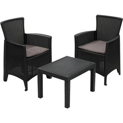 SET RATTAN BALCONY FOREST PROGARDEN - PP ANTRACITE CF= PZ 3 + CUSCINI
