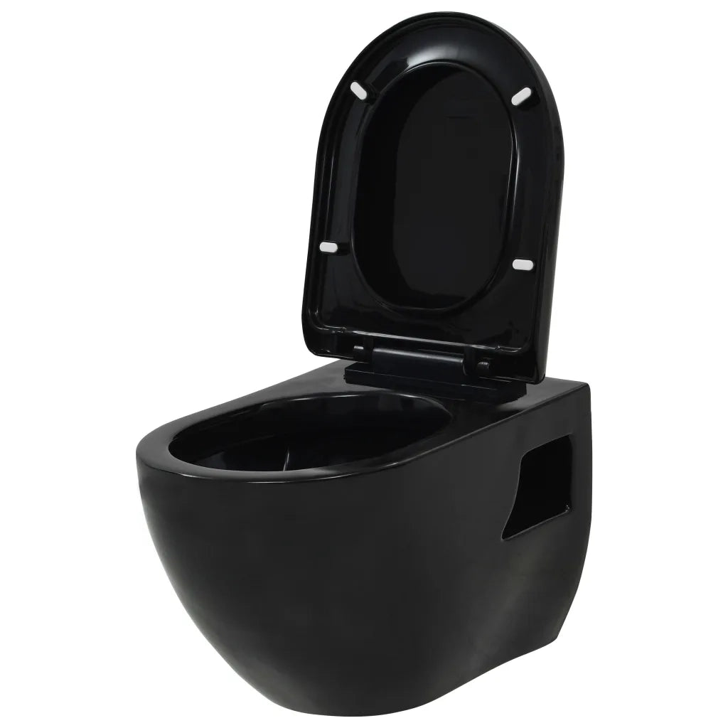 WC a Muro con Sciacquone Nascosto in Ceramica Nera CFW5514905