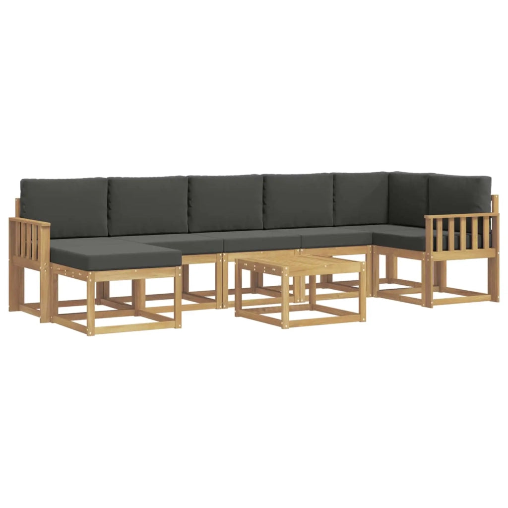 Set di divani da esterno 8 pcs Bianco e Antracite Poliestere
