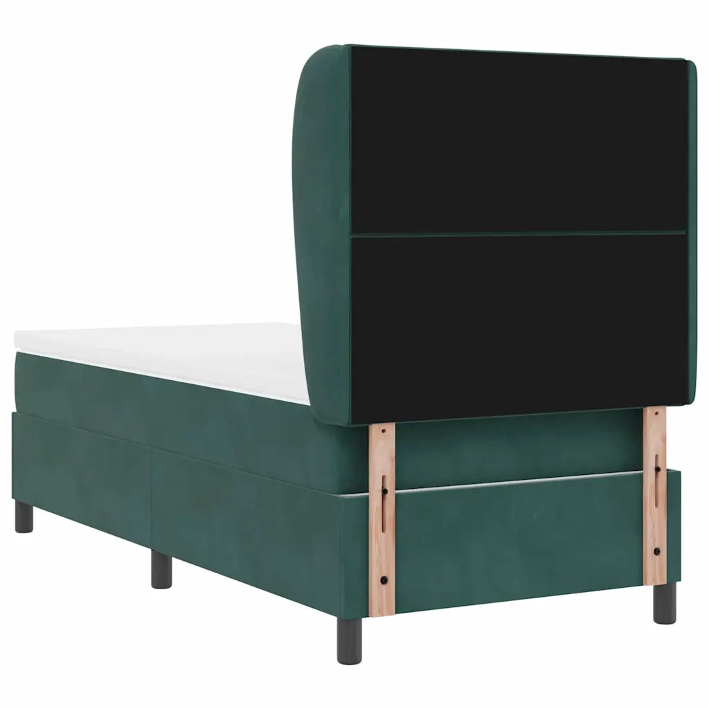 Letto a molle con materasso Verde Scuro 190 x 90 cm Velluto 3340961