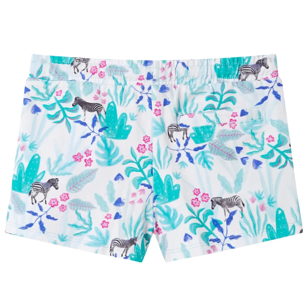 Pantaloncini per Bambini con Coulisse Ecru e Menta Scuro 140 CFW2579802
