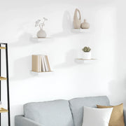 Scaffali a Parete 4 pz Rovere e Bianco 23x23,5x3,8 cm in MDF 326569