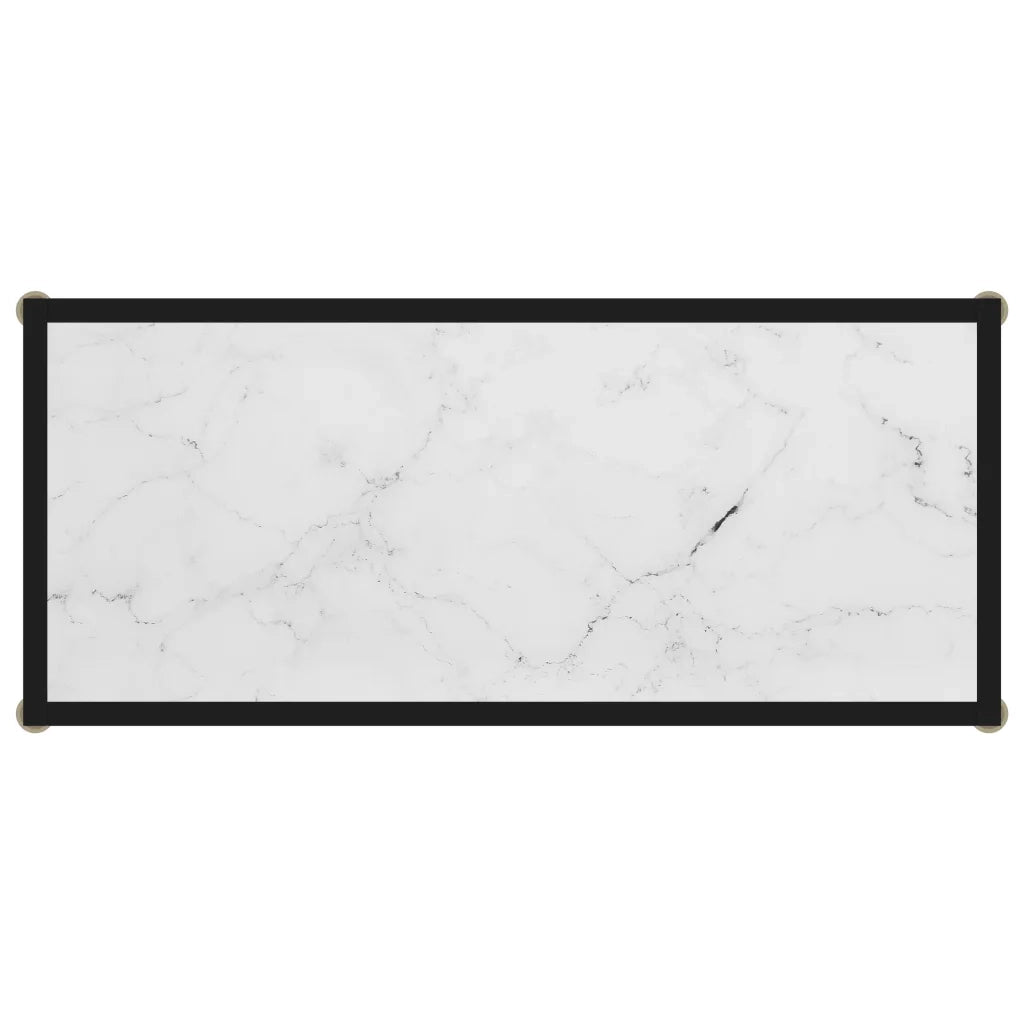 Tavolo Consolle Bianco 80x35x75 cm in Vetro Temperato 322833