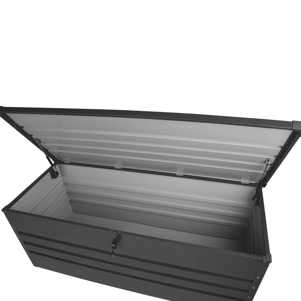 Cesta baule portaoggetti da esterno in acciaio zincato grigio 600 lt giardino industriale