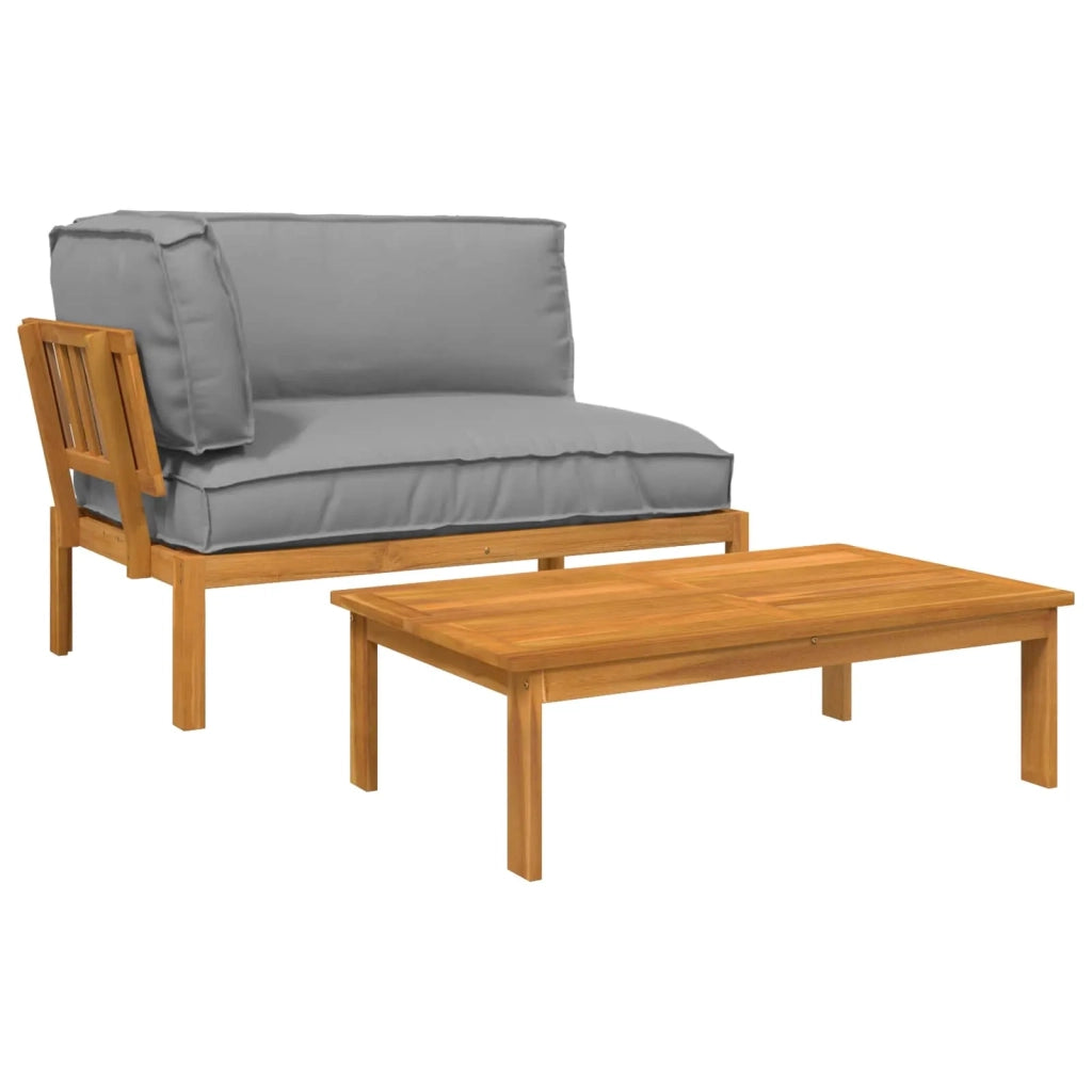 Set di divani con cuscino 2 pcs Grigio Legno di Acacia Massello 3418177
