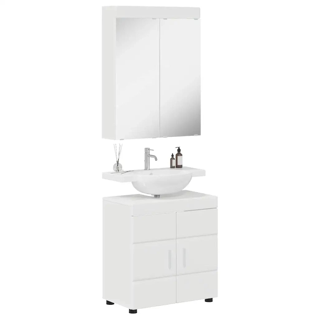 Set di mobili per il bagno TULUM 2 pcs Bianco Lucido