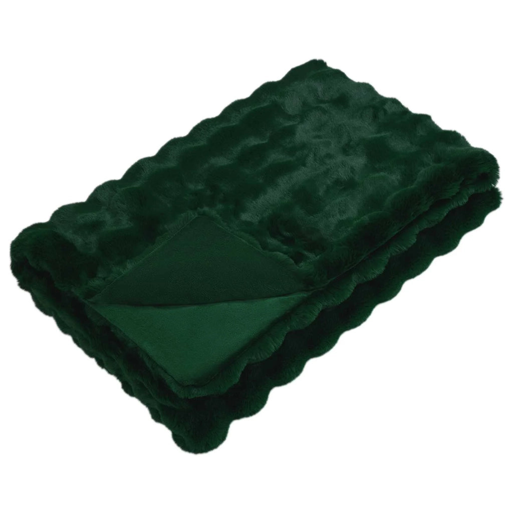 Coperta antiscivolo in sintetica di coniglio Olite Verde Scuro