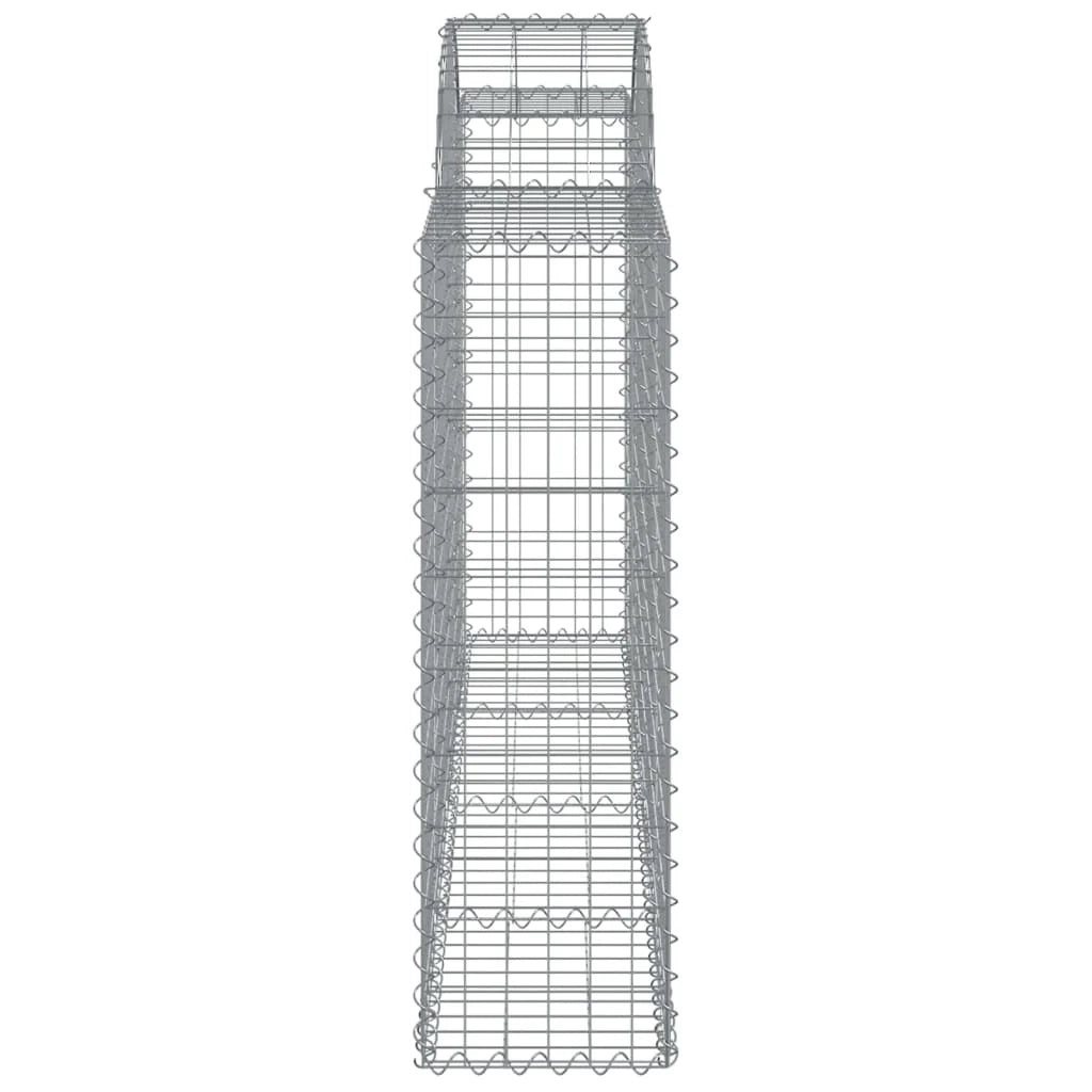 Set di 9 gabbioni ad arco per recinzione gabbia o muro di contenimento 200 x 30 x 100/120 cm ferro zincato argento 02_0041241