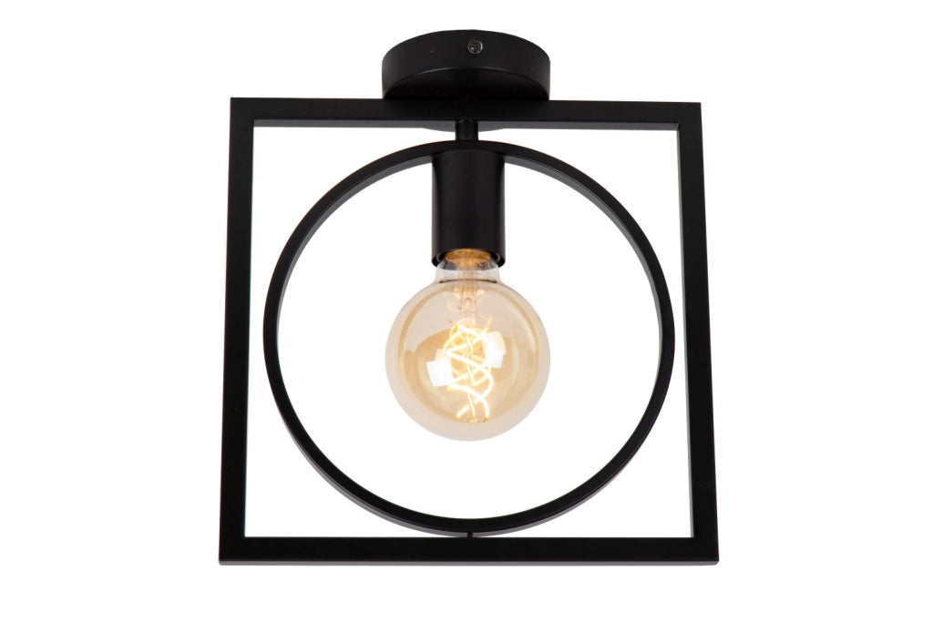 Plafoniera vintage in metallo nera Lucide SUUS E27 40W