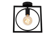Plafoniera vintage in metallo nera Lucide SUUS E27 40W