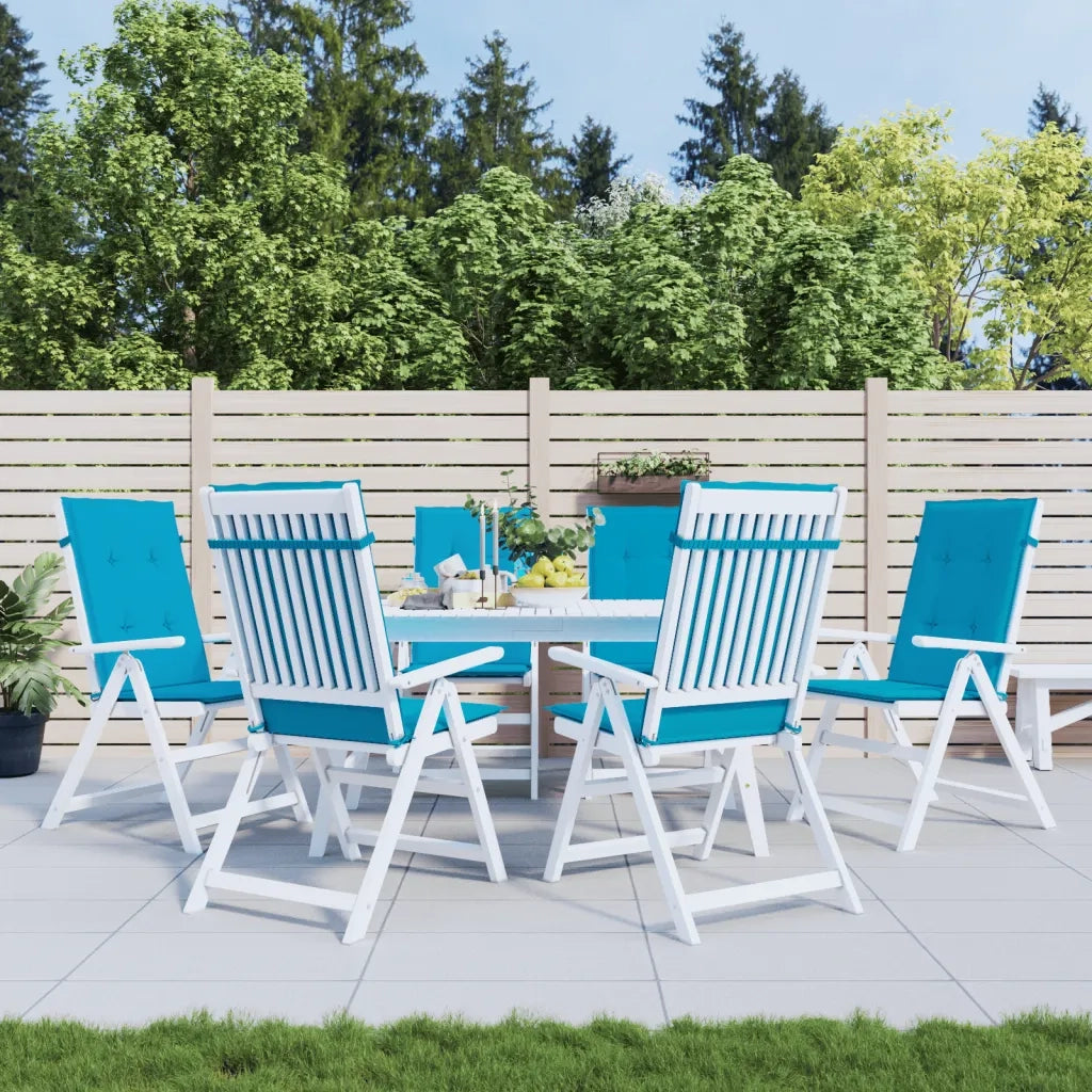 Cuscini per Sedie 6 pz | Cuscini per sedie Blu 120x50x3 cm in Tessuto