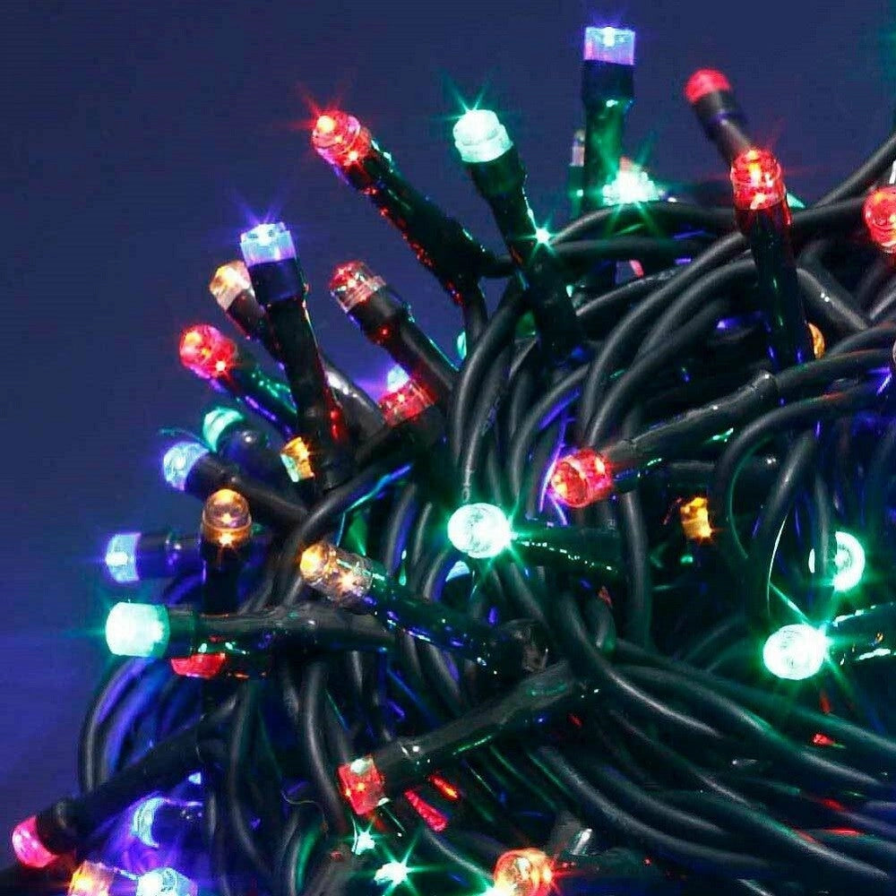 Trade Shop - Catena Luminosa 300 Luci Led Lucciole Multicolore Controller 8 Funzioni Esterno -