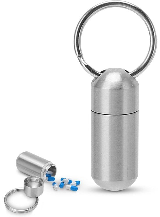 Porta medicinali portatile - Impermeabile - Chiave da parete - Acciaio inossidabile - Sostenibile - Per uso quotidiano - Contenitore per medicinali