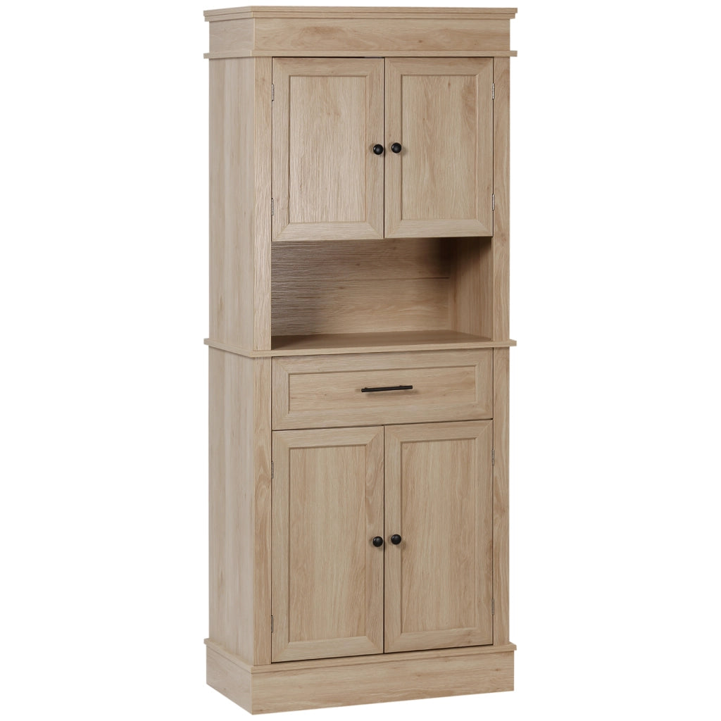 Armadio da Cucina con 4 Porte e Cassetto ¨C Zephmum ¨C 74x39,5x183 cm Roble