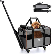 Porta Cane / Porta Gatto con Carrello 2-in-1 Box di Trasporto