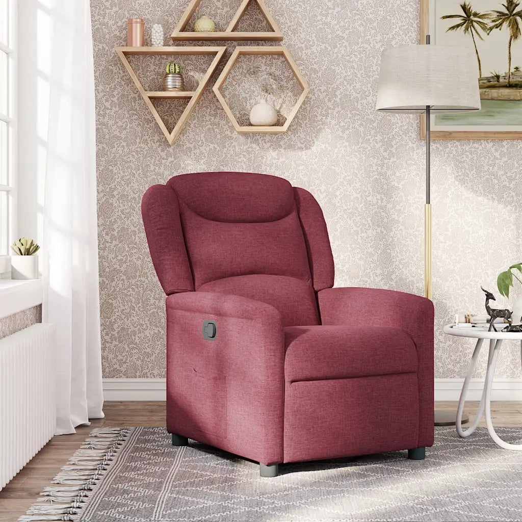 Divano Sedia-Poltrona Reclinabile in Tessuto Rosso Vino 543791