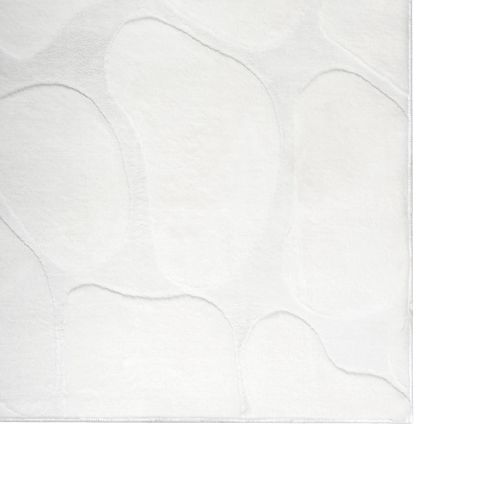Tappeto decorativo rettangolare in jacquard, 160 x 230 cm, bianco sporco design elegante