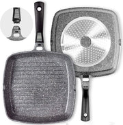 Griglia da fuoco - 28 cm - PFOA libero - con manico rimovibile