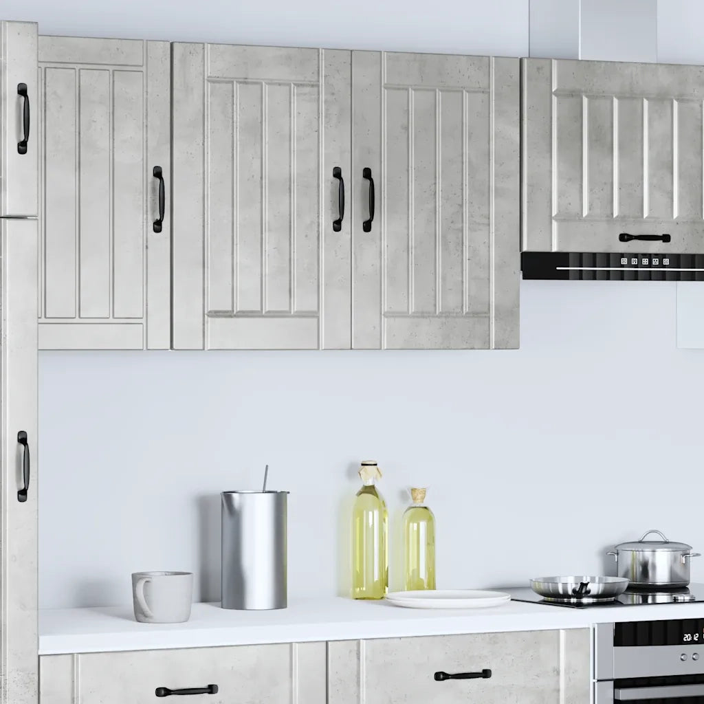 Pensile da Cucina-Mobile Cucina da Parete Lucca Grigio Cemento in Legno Multistrato 645088