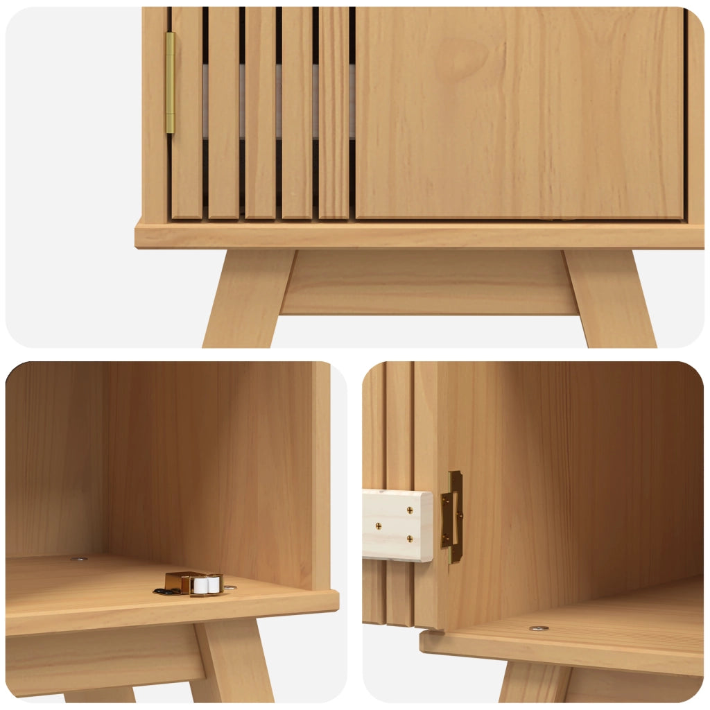 Mobile da bagno  Marrone 35x30x159 cm in legno massello di pino