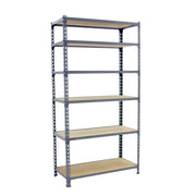 Scaffale in metallo Simon Rack senza viti colore grigio/legno 6 ripiani 2500x1200x500 mm Made in Spain