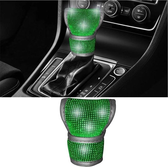 Accessorio di cambio universale con cristalli lucidi bling - Decorazione verde per auto.