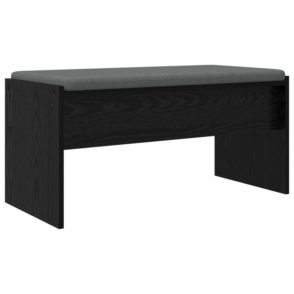 Panca per ingresso con cuscino Rovere Nero 83 x 38 x 40 cm 891553
