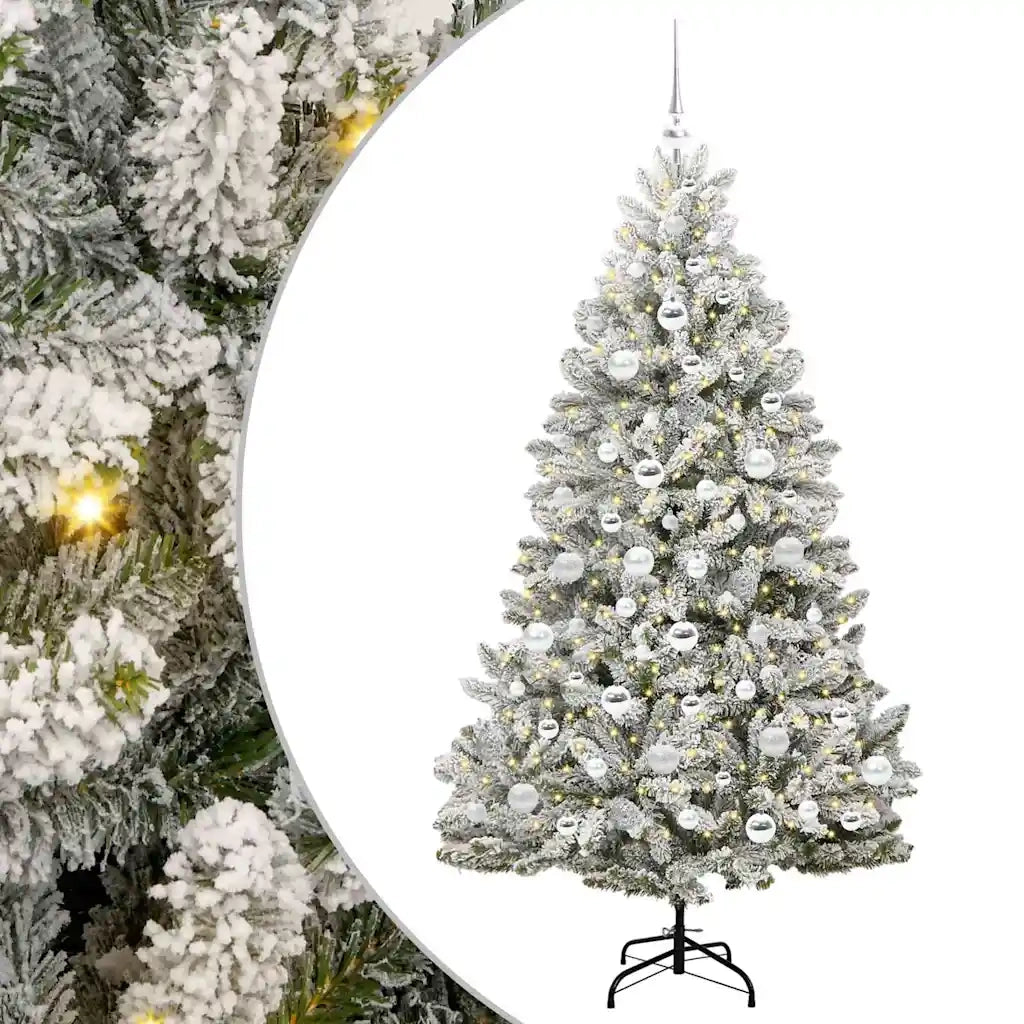 Albero di Natale artificiale con 300 LED Verde e Bianco 180 cm 3395753