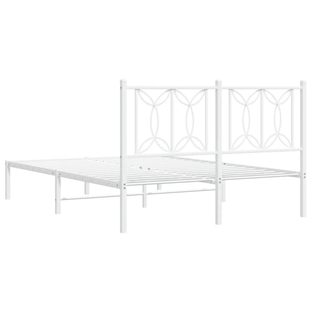 Giroletto con Testiera Metallo Bianco 135x190 cm 376176