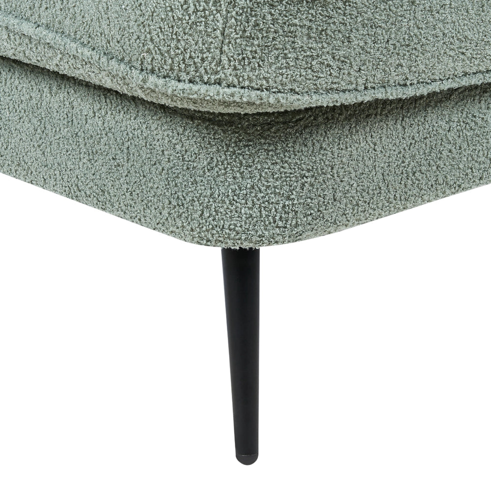 Chaise longue Velluto Verde Rivestimento Gambe In Metallo nero versione sinistra