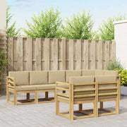 Set di divani da esterno 8 pz Bianco e Beige Poliestere 3387792