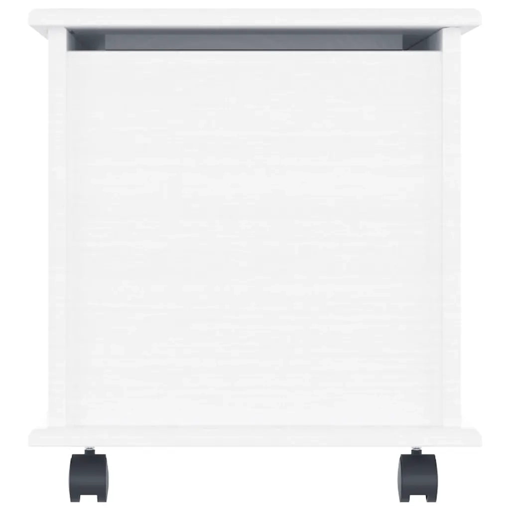 Cassapanca con Ruote-Baule-Armadietto contenitore ALTA Bianca 73x39,5x43 cm Massello di Pino
