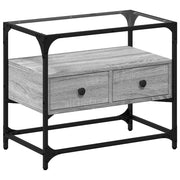 Mobile TV | Armadietto TV | Mobile Porta TV Piano Vetro Grigio Sonoma 60x35x51 Legno Multistrato