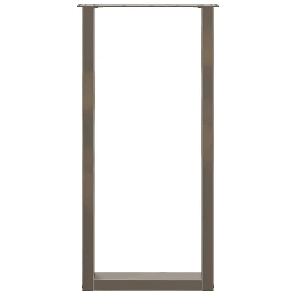 Gambe per tavolo da bar a forma di U 2 pz in acciaio naturale 40x(100-101) cm 4013231