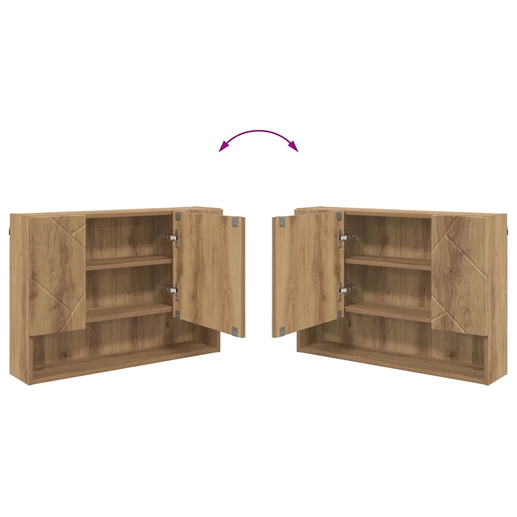 vidaXL Set di mobili per il bagno con porta 2 pcs rovere artigianale