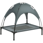 Letto per Cani Portatile con Tenda ¨C zephmum ¨C Grigio 76x61x73 cm