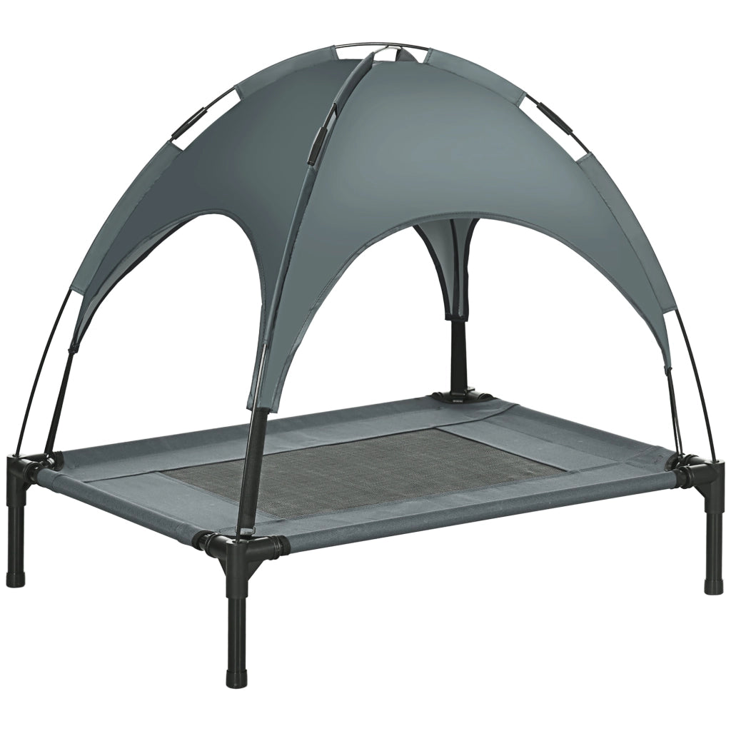 Letto per Cani Portatile con Tenda ¨C zephmum ¨C Grigio 76x61x73 cm