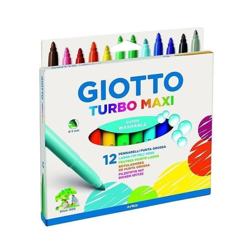 GIOTTO TURBOMAXI PENNARELLI PUNTA GROSSA 12 COLORI