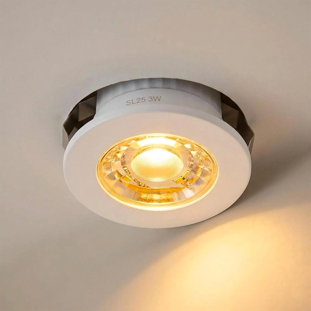 Mini faretto SPOT moderno tondo LED 3W CCT incasso 35mm luce soffitto mensole ripiani mobili cucina cappa 230V cornice intercambiabile 38°