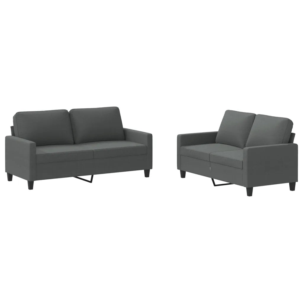 Set di Divani 2 pz con Cuscini Grigio Scuro in Tessutocod mxl 131079
