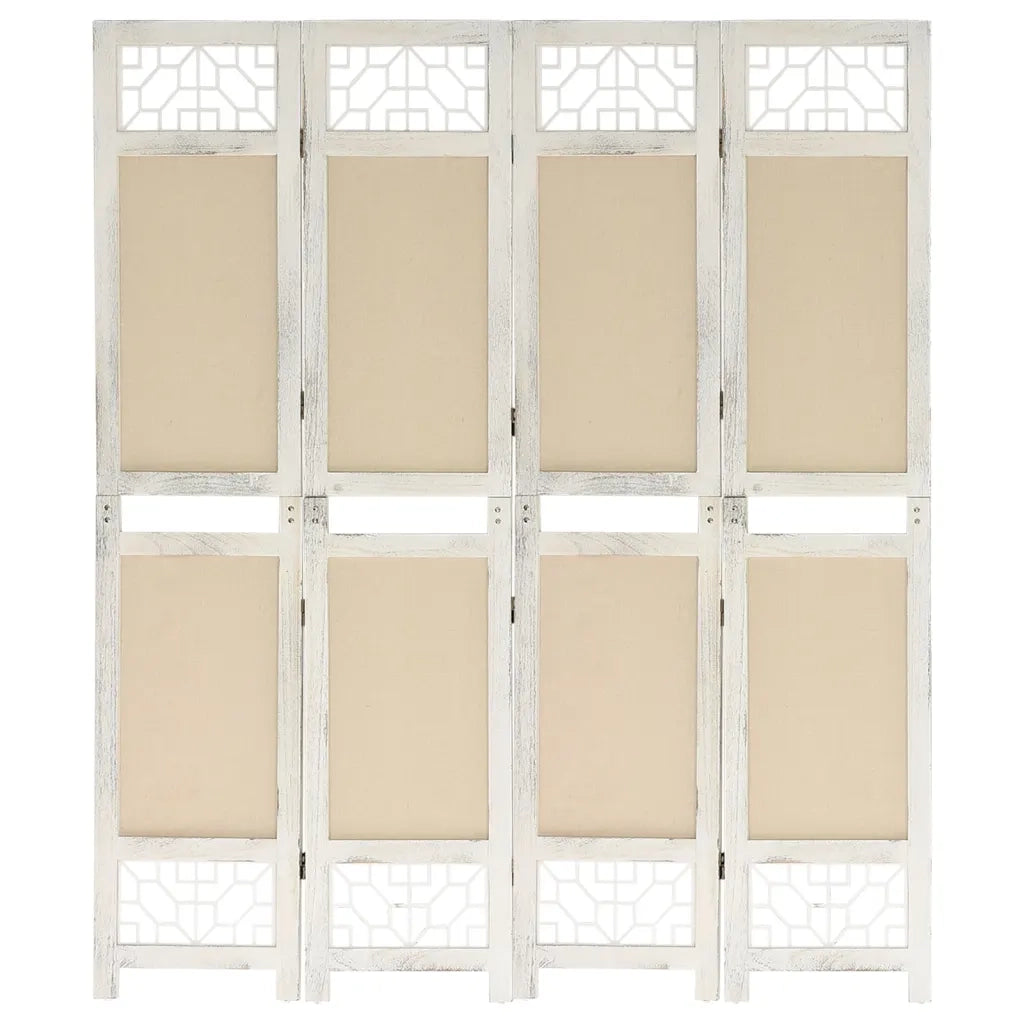 Divisorio a 4 Pannelli Crema 140x165 cm in Tessuto cod mxl 67310