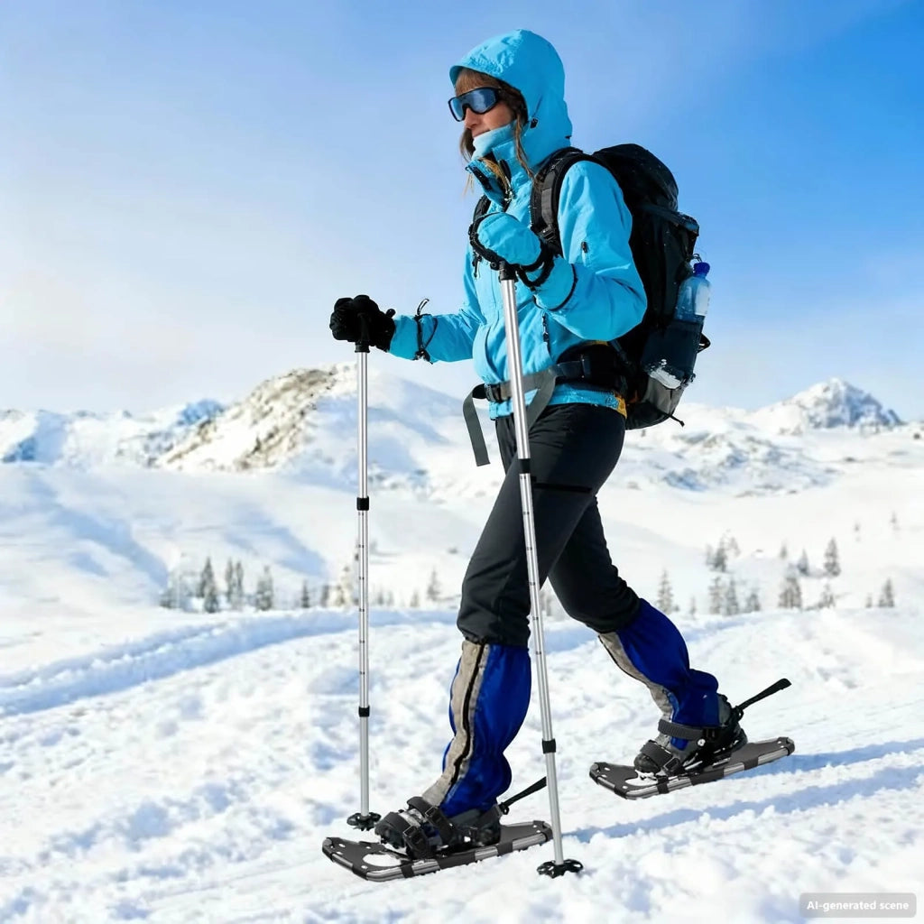 Racchette da neve 3 in 1 con bastoni da trekking Argento e Nero CFW8721120