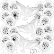 Set di balloni per funerali e celebrazioni con 23 elementi, compresi palloni di latex bianchi e palloni con simbolo della colomba della pace