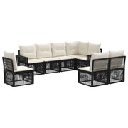 Set Divano da Giardino 8 pcs Nero e Bianco Crema polyrattan 3435139